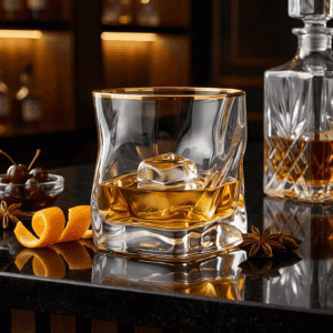 TsukiGlass Gold Hoshi Japanese Crystal Whisky Glass – 6-Pack