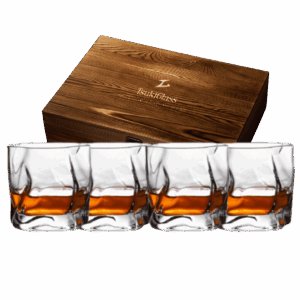 TsukiGlass Cocktail Smoker Kit with Torch + 4 Hoshi Whisky Glasses