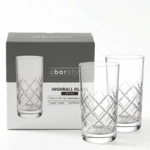 A Bar Above Diamond Cut Highball Glasses – Set of 2