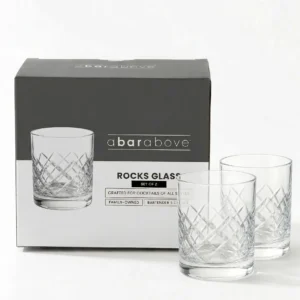 A Bar Above Diamond Cut Rocks Glasses – Set of 2