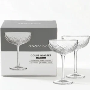 A Bar Above Diamond Cut Coupe Glasses – Set of 2
