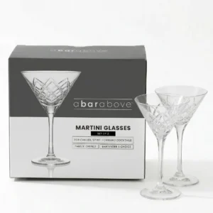 A Bar Above Diamond Cut Martini Glasses – Set of 2