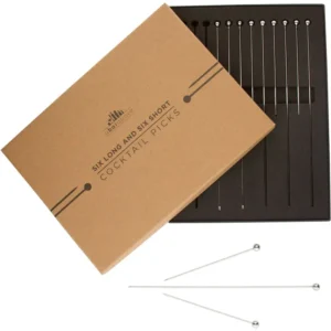 A Bar Above Cocktail Picks – Stainless Steel – Combo (4 & 8 Inch) – 12-Pack
