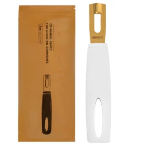 A Bar Above Channel Knife – Gold with White Handle