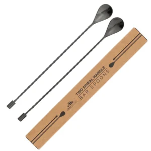 A Bar Above Standard Bar Spoons – Black – 2 Spiral Handle