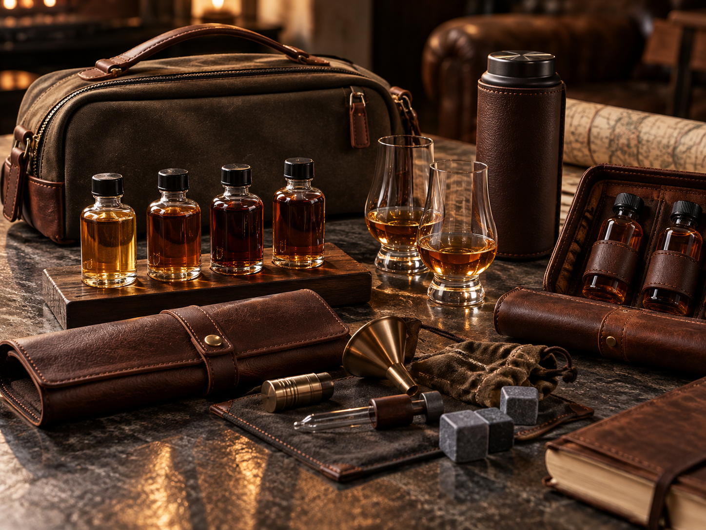 Aged & Ore whiskey accessories lifestyle scene