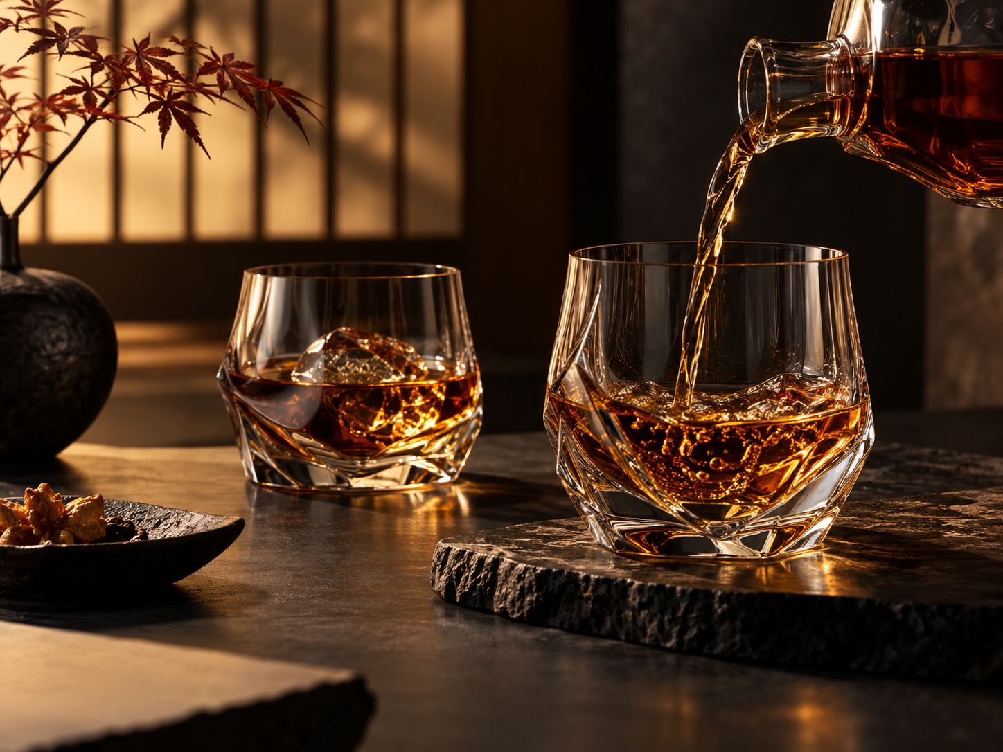 TsukiGlass whiskey accessories lifestyle scene