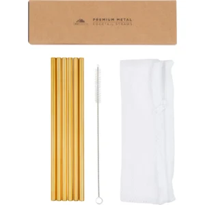 A Bar Above Gold Metal Cocktail Straws – Frozen Set (12 Straws)