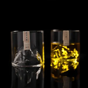 TsukiGlass Mount Fuji Japanese Crystal Whisky Glass – 2-Pack