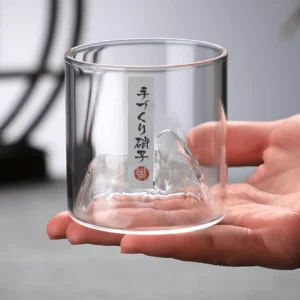 TsukiGlass Mount Fuji Japanese Crystal Whisky Glass – 6-Pack