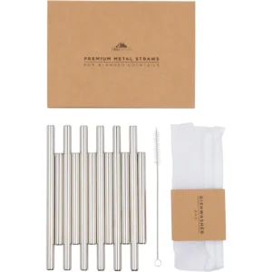A Bar Above Stainless Steel Metal Cocktail Straws – Frozen Set (12 Straws)