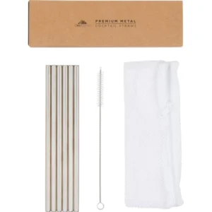 A Bar Above Stainless Steel Metal Cocktail Straws – Standard Set (6 Straws)
