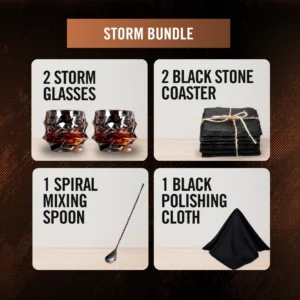 TsukiGlass Storm Tsuki Whisky Glass & Bar Accessories Bundle