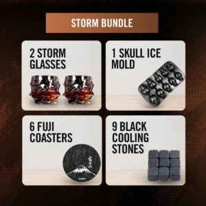 TsukiGlass Storm Whisky Glass & Accessories Bundle